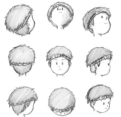 How to Draw Male Anime Face in 3/4 View Step by Step