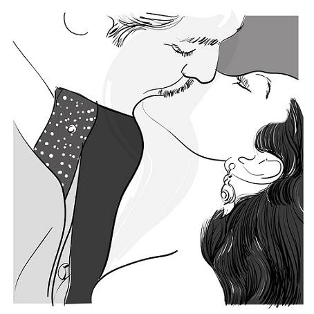 Couple Lips Drawing Romantic Kiss Love Lovers