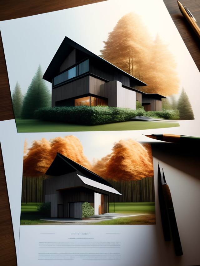 Realistic Mockup of an Unfinished House Made on Paper